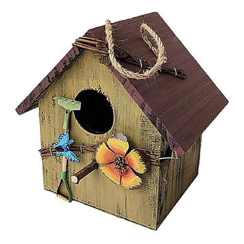 Universal Maison Mur Montagne Extérieur Résistant à la Pluie Nid d'Oiseau Art en Bois Villa en Bois Balcon Éleveur d'oiseaux Jardin suspendu Décoration de cour | Nid de cage d'oiseaux