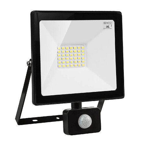 Projecteur LED avec détecteur de mouvement PIR Maclean 30W 2400 lumens éclairage extérieur Spots Slim IP44 étanche aux éclaboussures (30W, blanc chaud 3000K)