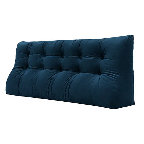 VerCart Arc Coussin de Lecture, Dossier de Tête de Lit, Soutien Dorsal Oreiller, Velours Bleu 160cm