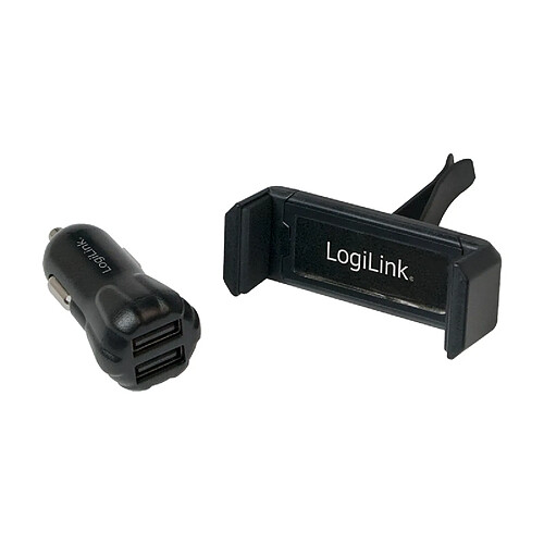 LogiLink Chargeur USB allume-cigare + support de smartphones ()