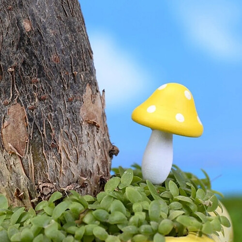 Wewoo Décoration Jardin Woody Champignon Mini champignons en bois Artisanat Micro-paysage Ornements Accessoires Multi-viande Ornements, Couleur Aléatoire