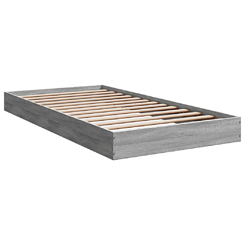 Vidaxl Cadre de lit sonoma gris 90x190 cm bois d'ingénierie