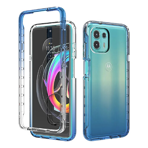 Coque en TPU antichoc, dégradé de couleur, détachable 2 en 1 bleu pour votre Motorola Edge 20 Lite