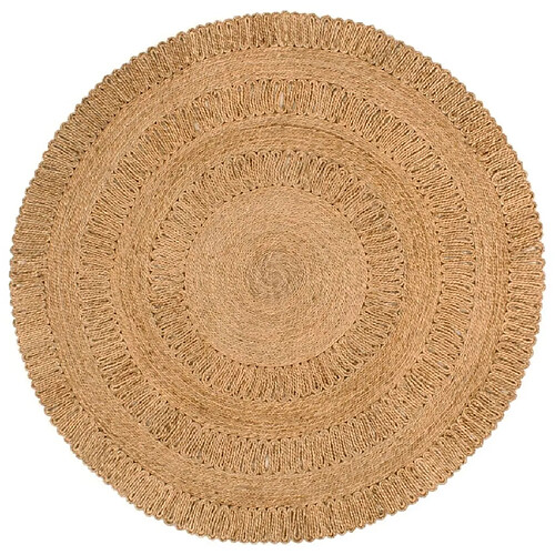 vidaXL Tapis Jute tressé à la main 150 cm Rond