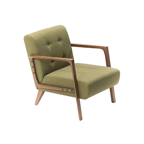 Hanah Home Fauteuil en tissu vert Kemer.