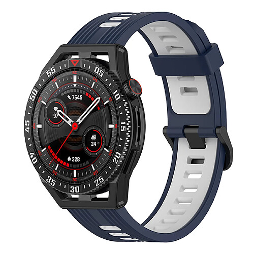 22MM Bracelet de montre rayé en silicone, Bracelet de montre, Accessoires pour Huawei Watch GT3 SE ( bleu blanc )