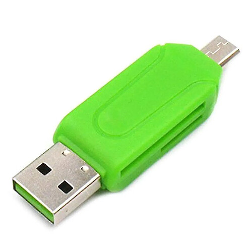 Universal (Vert) tout dans 1 lecteur de carte mémoire USB Micro USB OTG à l'adaptateur USB 2.0 SD / TF Micro SD