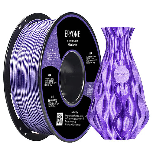 None ERYONE Galaxy Sparkly Glitter PLA Filament pour imprimante 3D 1 kg (2,2 lbs)/bobine - Violet