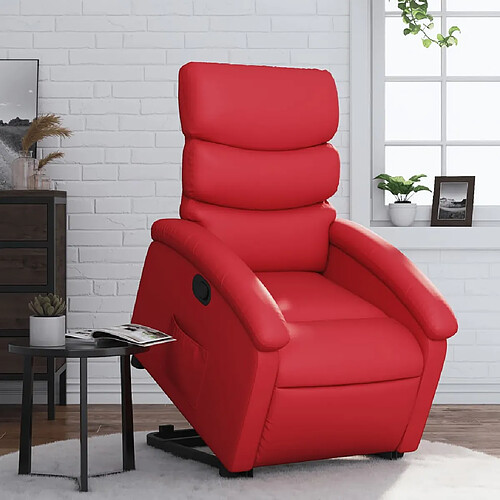 vidaXL Fauteuil inclinable Rouge Similicuir