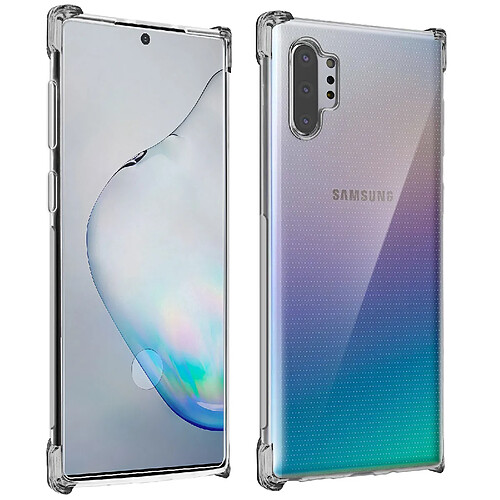 Avizar Pack Protection Galaxy Note 10 Plus Coque Souple + Film Verre Trempé Transparent