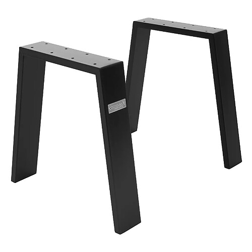 ML DESIGN MODERN LIVING Set 2 pieds de table Loft patins de table style industiel en acier noir 44x42 cm