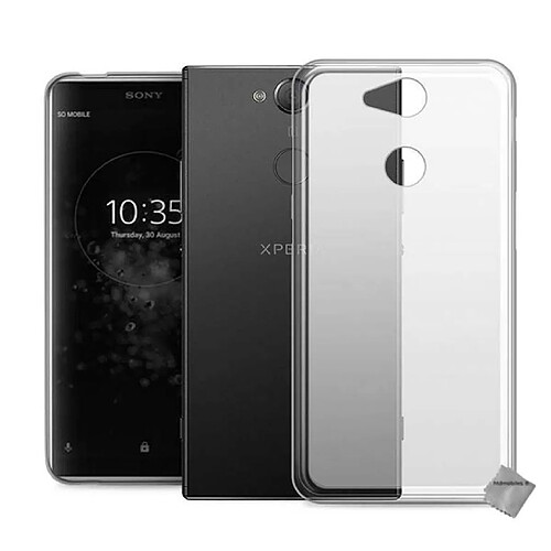 Htdmobiles Coque silicone gel fine pour Sony Xperia XA2 Plus + verre trempe - BLANC TRANSPARENT