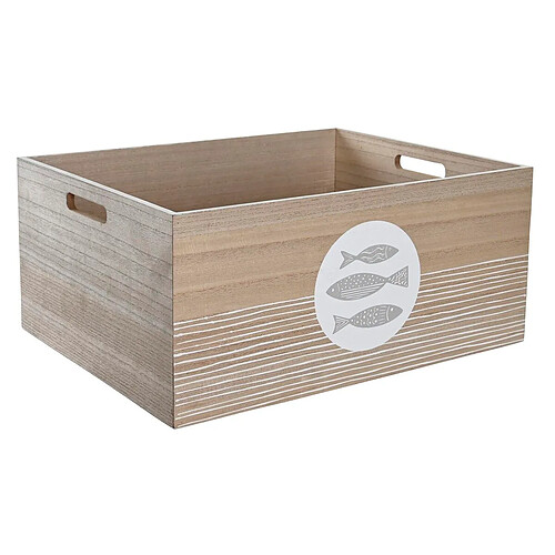 Boîte Décorative DKD Home Decor 50 x 40 x 22,5 cm Spirales Bois MDF méditerranéen