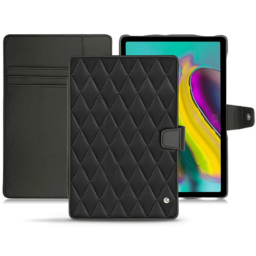 Housse cuir Samsung Galaxy Tab S5e - Rabat portefeuille - Noir - Couture ( Nappa - Black ) - NOREVE