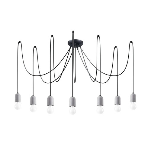 Luminaire Center Suspension Neso PVC,Béton Noir