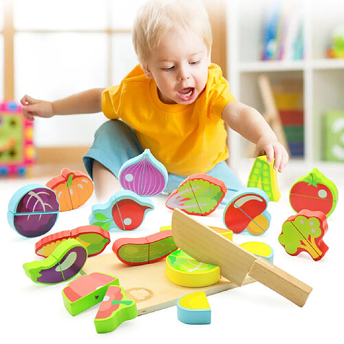 Kid Cuisine Jouet en bois Fruit légumes nourriture de coupe Jeux de rôles Jouets Set