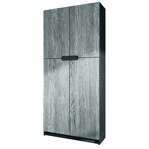 Mpc Armoire De Bureau Noir Mat Et Anthracite Avola (LxHxP) : 82 X 185 X 37