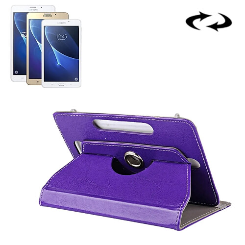 Wewoo Housse Étui Violet pour Samsung Galaxy Tab A 7.0 2016 / T280 et onglet 4 7.0 / T230 Q T2558, Colorfly G708, Asus ZenPad 7.0 Z370CG, Huawei MediaPad T1 7.0 / T1-701u 7 pouces comprimés en cuir Crazy Horse Texture 360 degrés Rotation de protection Shell ave