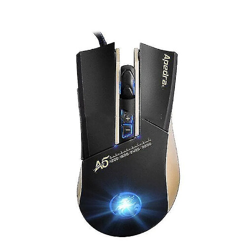 Universal A5 Gaming High Precision Mouse LED Four Color Controlled Respirling Light USB 7 Boutons 3200 DPI