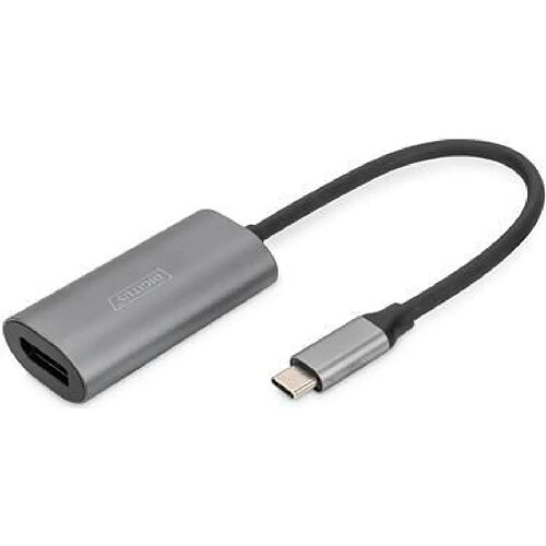 DIGITUS DA-70824 - Adapter USB/DisplayPort - USB-C (M) zu DisplayPort (W) - 25cm - USB-Strom, Dolby DTS-HD Master Audio-Unterstützung, unterstützt 21:9 Kinoformat, unterstützt 8K 30 Hz (7680 x 4320) - Schwarz (DA-70824)