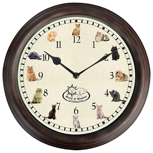 Decoshop26 Horloge murale avec sons de chat 30 x 4,6 cm DEC022247