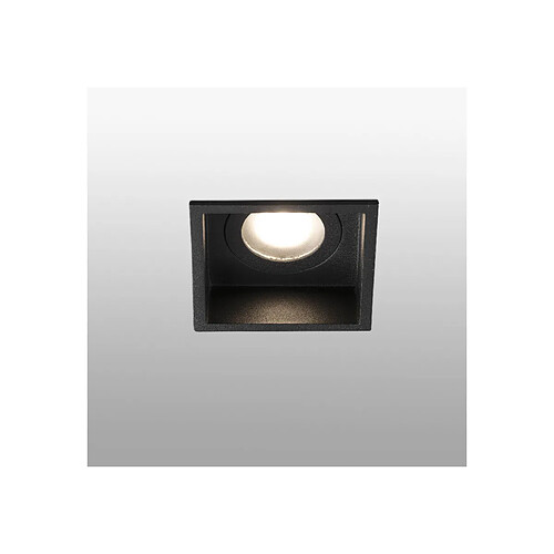 Faro Barcelona Downlight encastré carré noir IP44, GU10