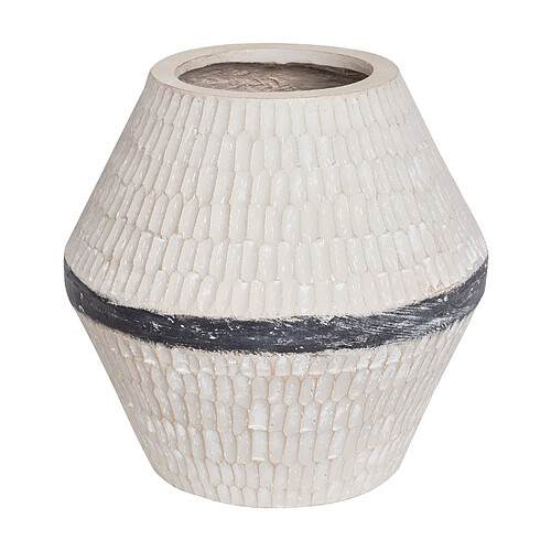 Beliani Vase à fleurs ARUNCUS Céramique 30 cm Beige