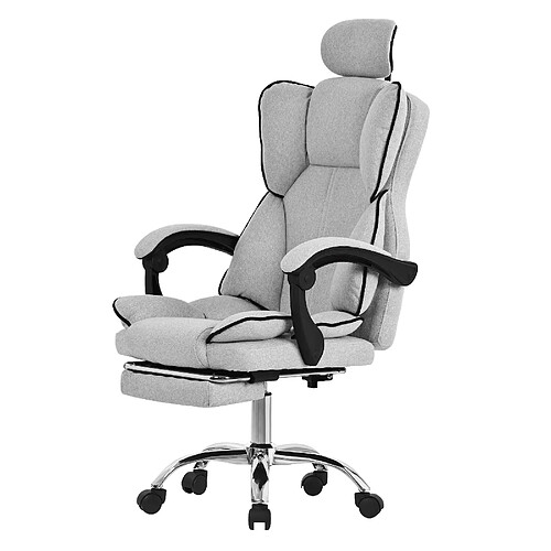 ML-Design Chaise de bureau ergonomique hauteur réglable fauteuil de direction gris clair