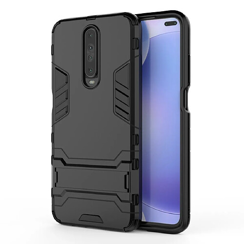 Wewoo Coque Pour Xiaomi Redmi K30 Antichoc PC + TPU Housse de protection avec support invisible Noir