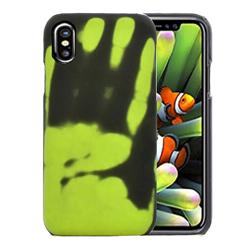 Wewoo Capteur thermique décoloration cas de couverture arrière pour iPhone X / XS (vert)