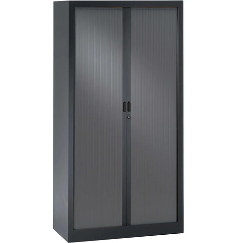 Pierre HENRY Armoire monobloc avec portes rideaux en PVC anthracite.