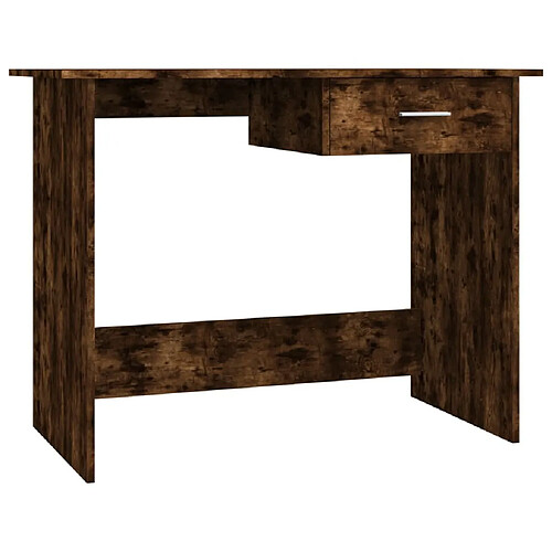 Maison Chic Bureau,Table de travail,bureau de travail pour chambre Chêne fumé 100x50x76 cm Bois d'ingénierie -GKD77808