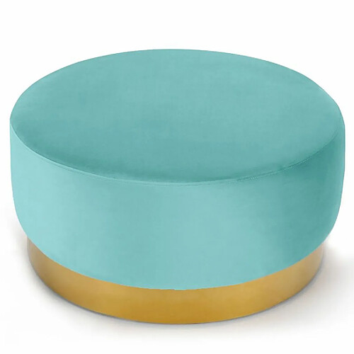 Paris Prix Pouf Rond en Velours Design Minnie 75cm Menthe