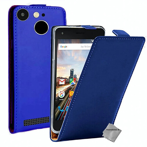 Htdmobiles Housse etui PU cuir fine pour Archos 50F Helium Lite + film ecran - BLEU