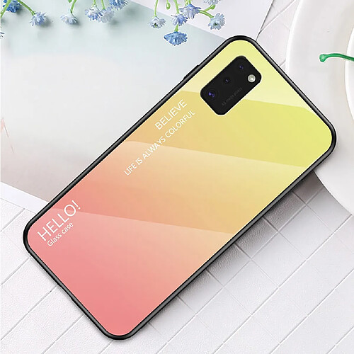 Coque en TPU combo de dégradé de couleurs jaune/rose pour votre Samsung Galaxy A41