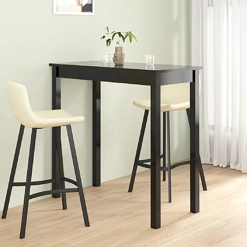 vidaXL Table de bar MDF noir 115x55x107 cm