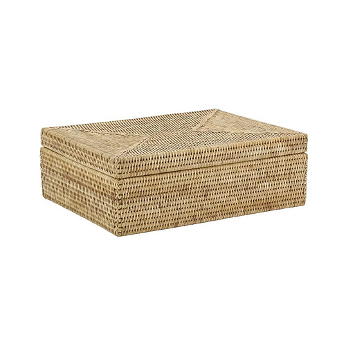 Aubry Gaspard Coffret rectangulaire en rotin naturel.