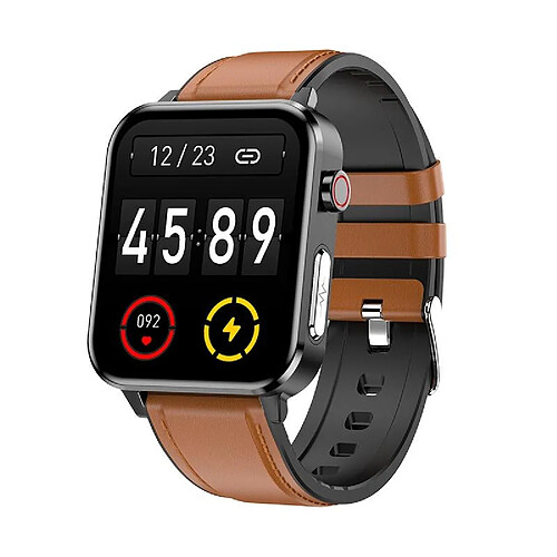 Yonis Montre Connectée Cuir Marron IP68 Multisport