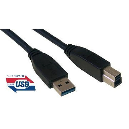 MCL Cordon USB 3.0 type A / B mâle - 3m Noir