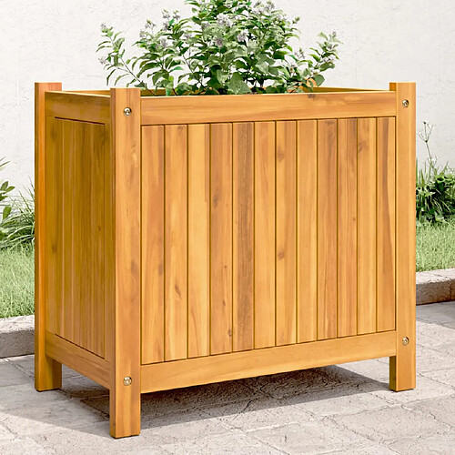 vidaXL Jardinière avec doublure 54x31x50 cm bois massif d'acacia