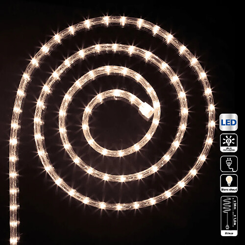 Feeric Lights And Christmas Guirlande tube LED d'extérieur - 24 m. - Blanc chaud