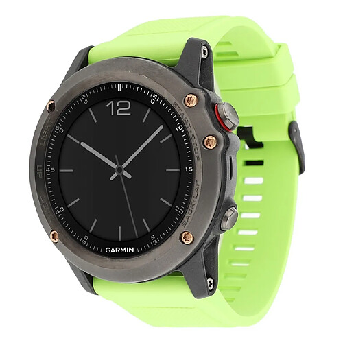 Bracelet en silicone souple avec boucle noire vert pour votre Garmin Fenix 3/3 HR/5X