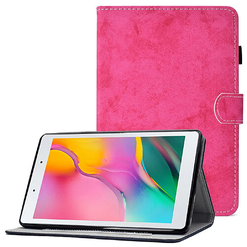 Etui en PU antichoc, magnétique avec support et porte-cartes pour votre Samsung Galaxy Tab A 8.0 (2019) SM-T290 (Wi-Fi)/SM-T295 (LTE) - rose