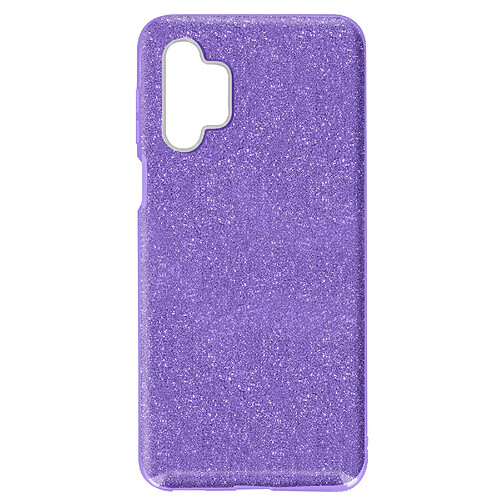 Avizar Coque Samsung Galaxy A32 Paillette Amovible Silicone Semi-rigide Violet