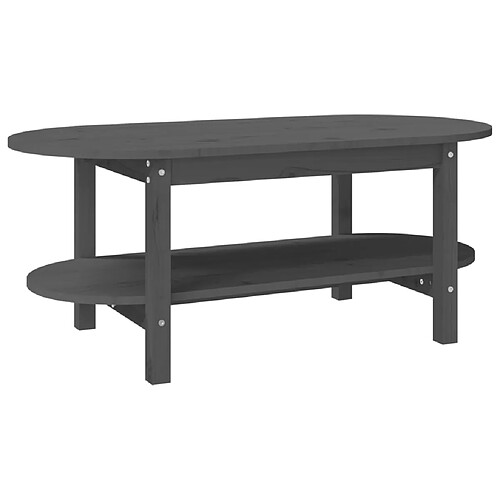 ComfortXL Table Basse Gris 110x55x45 Cm Bois Massif De Pin