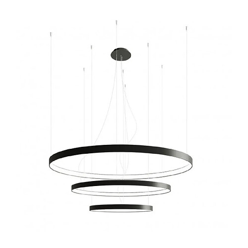 Luminaire Center Plafonnier LED intégré Rio Integrated Acier Noir 3 ampoules 150cm