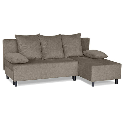 Bestmobilier Gloria - canapé d'angle réversible 4 places convertible avec coffre en tissu texturé