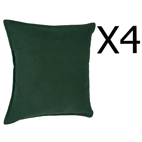 Lot de 4 coussins en polyester coloris vert - Dim : L. 45 x l. 45 cm -PEGANE