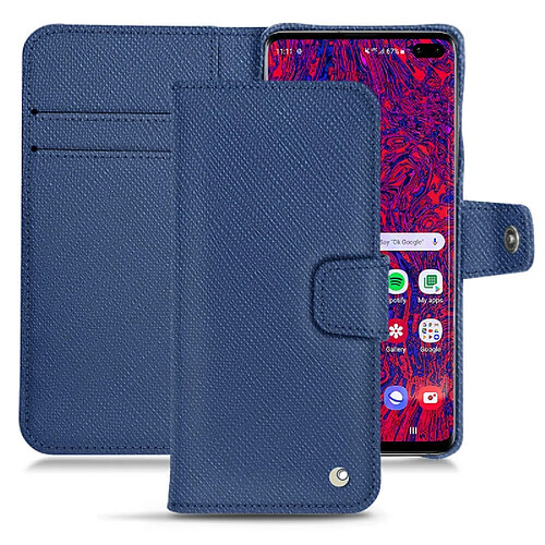 Housse cuir Samsung Galaxy S10 5G - Rabat portefeuille - Bleu frisson ( Pantone #29588c ) - NOREVE