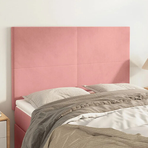 vidaXL Têtes de lit 4 pcs Rose 72x5x78/88 cm Velours